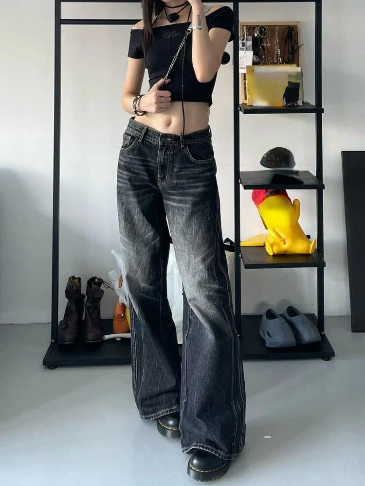 Baggy Y2K Jeans – Grunge Gothic High Street Denim From Kawaii Stop