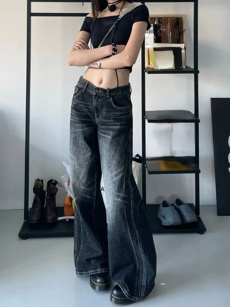 Baggy Y2K Jeans – Grunge Gothic High Street Denim From Kawaii Stop