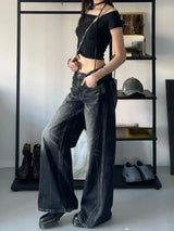Baggy Y2K Jeans – Grunge Gothic High Street Denim From Kawaii Stop