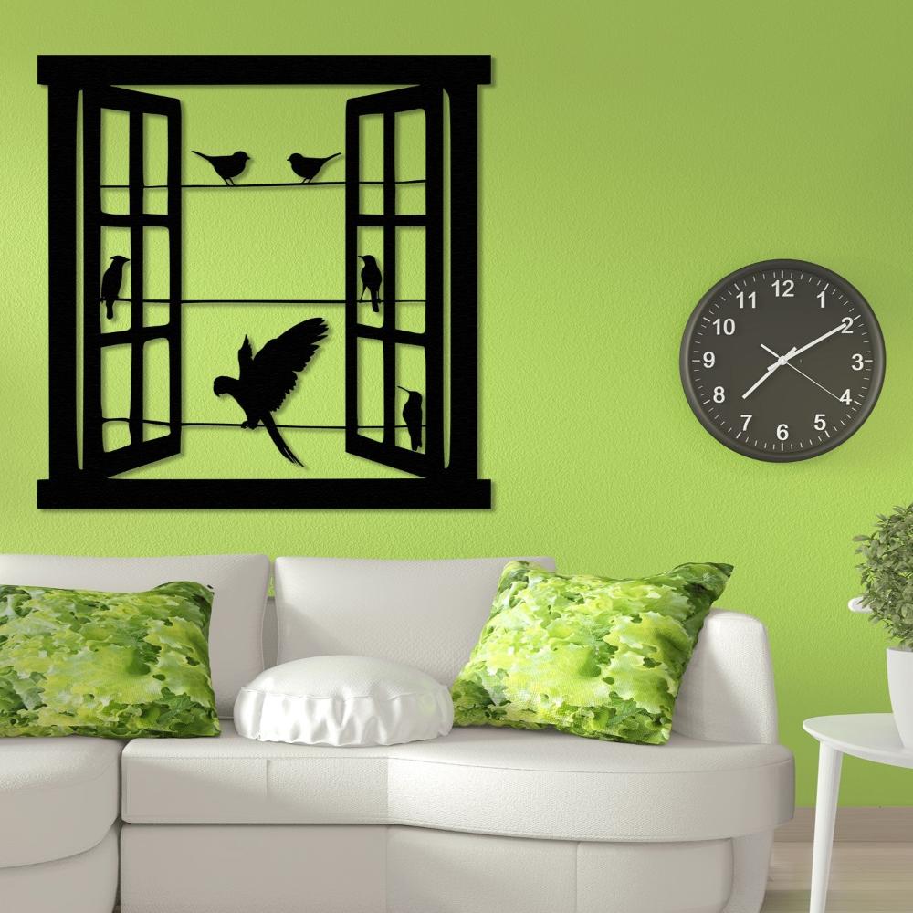Open Window Design with Birds Silhouette Metal Wall Art from VITAHOME DESIGN LLC