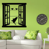 Open Window Design with Birds Silhouette Metal Wall Art from VITAHOME DESIGN LLC