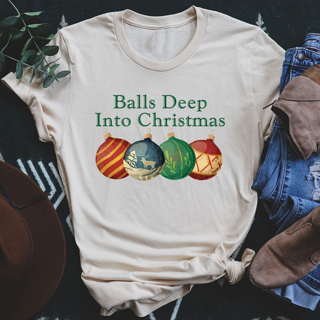 Balls Deep Into Christmas Tee from Peachy Sunday