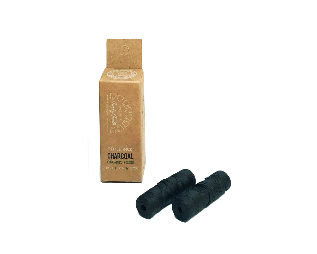 Activated Charcoal Floss REFILLS 60m / 66 yds from Lucky Teeth