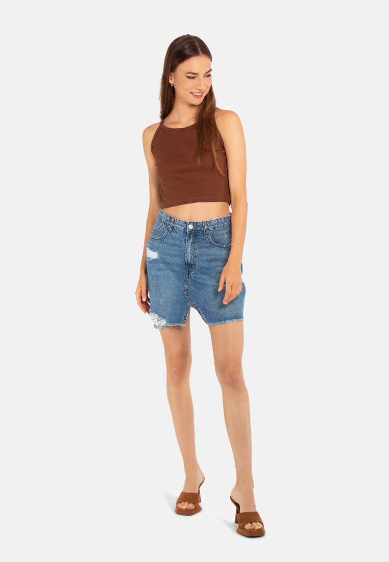 Basic Halter Crop Top from London Rag International