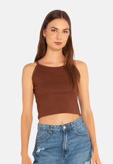 Basic Halter Crop Top from London Rag International