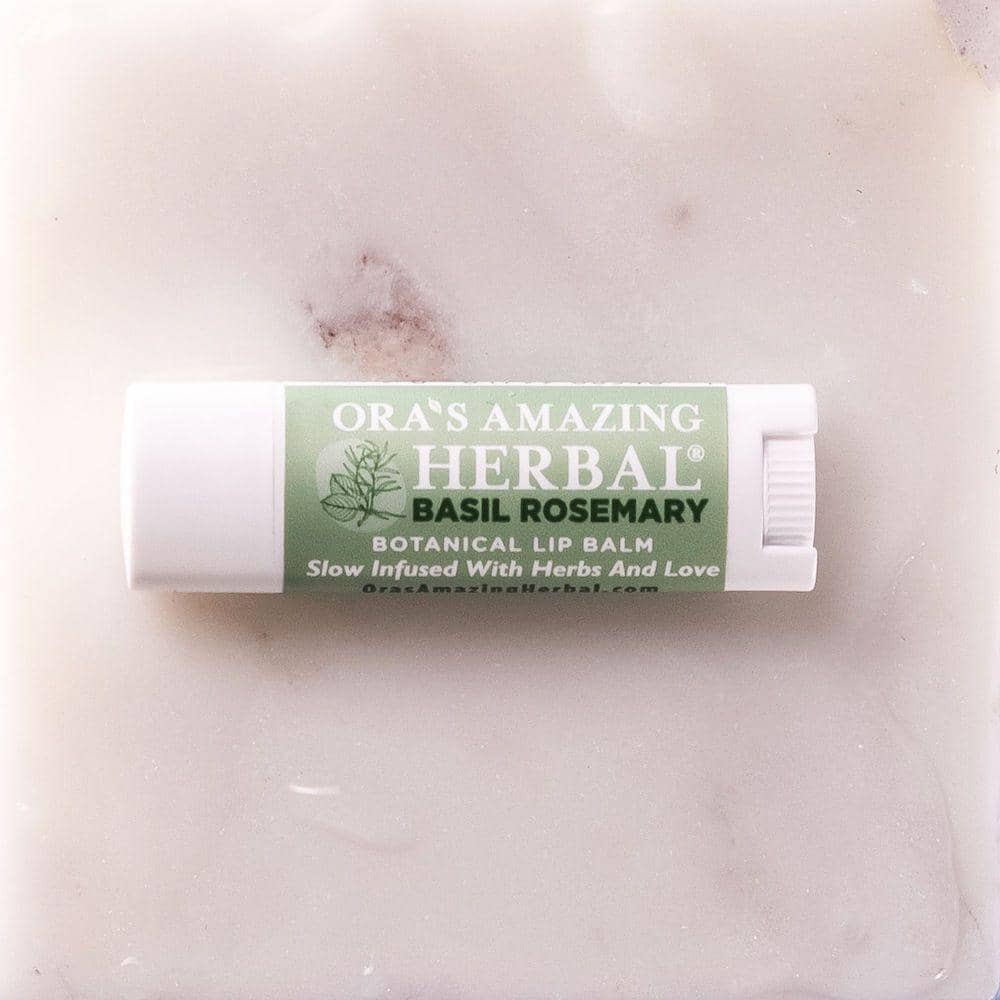 Natural Lip Balm, Herbal Infused, Basil Rosemary from Ora's Amazing Herbal