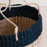Natural + Black Colorblock Hanging Planter - Hanging Basket |From  LIKHÂ