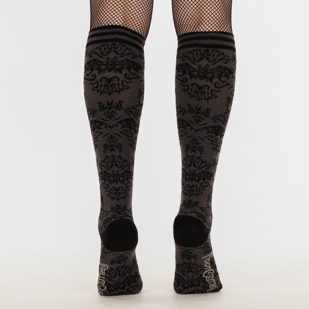 Bat Damask Knee High Socks from FootClothes