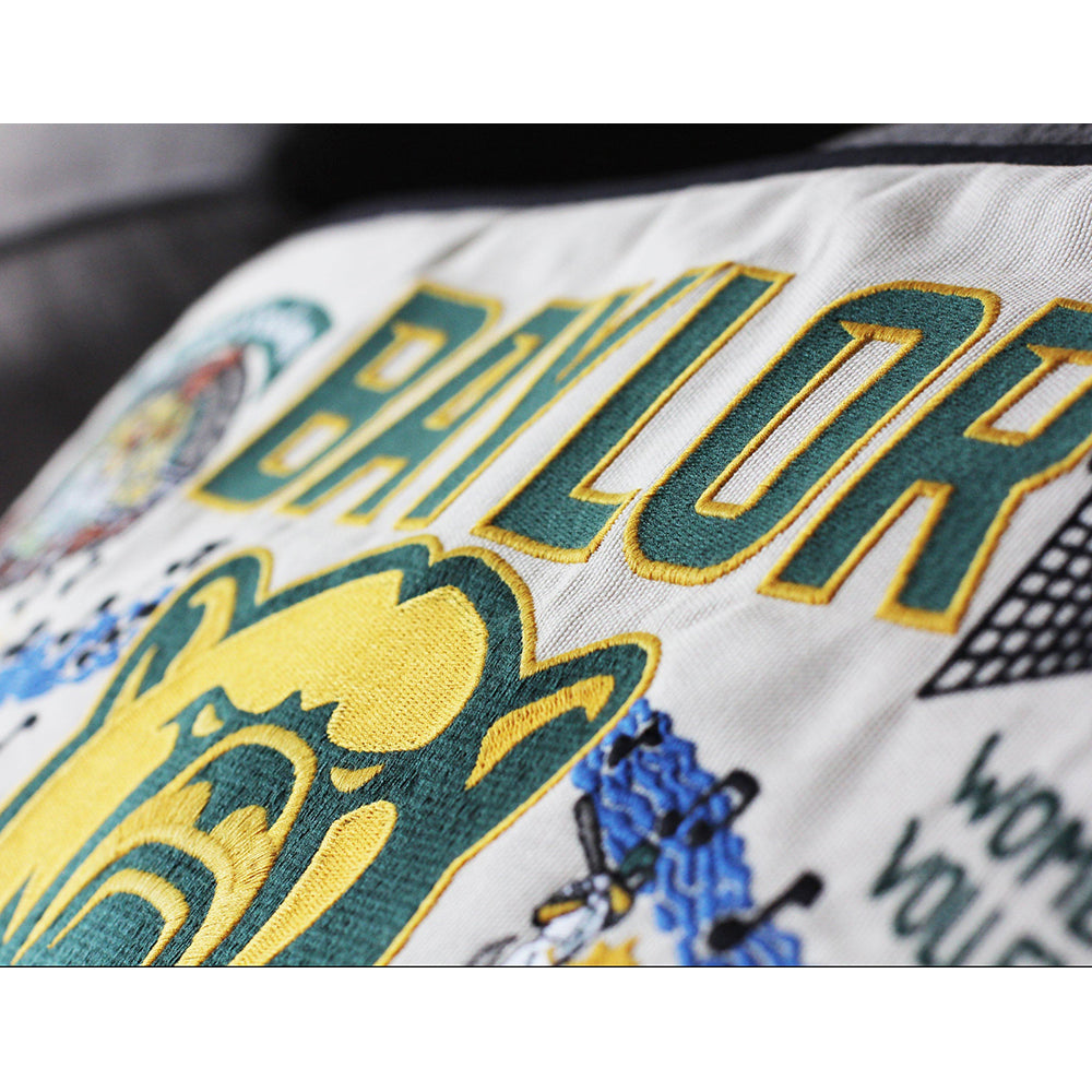 Baylor University Collegiate Embroidered Pillow by Cat Studio from Quirks!