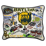 Baylor University Collegiate Embroidered Pillow by Cat Studio from Quirks!