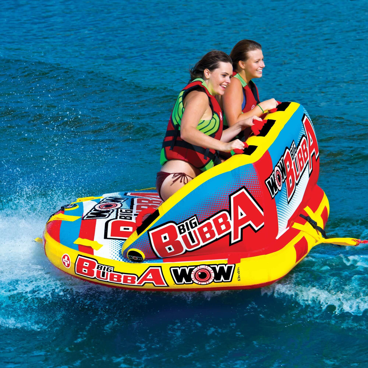 WOW Sports Big Bubba Hi Vis 2 Person Towable Water Tube For Pool and Lake