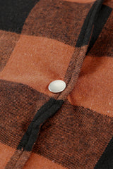 Brown Turn-down Collar Plaid Shirt Coat From MsDressly