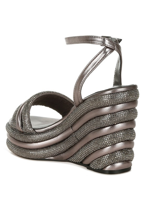 My Bliss Rhinestone Studded Wedge Sandals from My Pampered Life Seattle