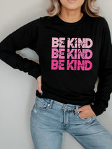 BE KIND Black Rainbow Letter Print Graphic Sweatshirt from MsDressly