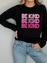 BE KIND Black Rainbow Letter Print Graphic Sweatshirt from MsDressly