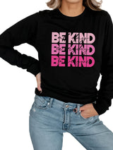 BE KIND Black Rainbow Letter Print Graphic Sweatshirt from MsDressly