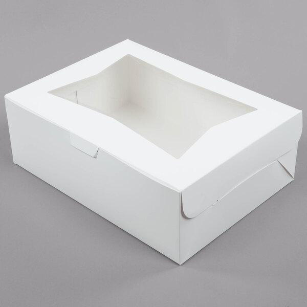 19" x 14" x 6 1/2" White Half Sheet Window Cake Box from Cake Craft Shoppe, LLC