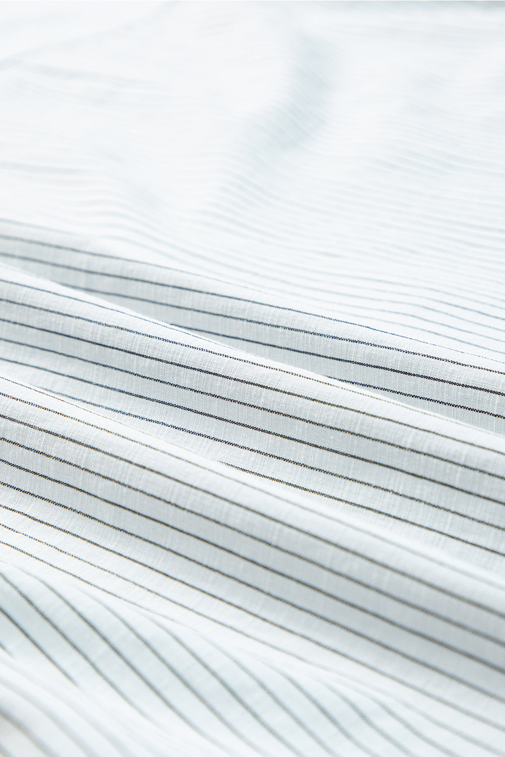 Black Stripe Roll-tab Sleeve Pocketed Long Shirt from MsDressly