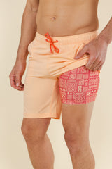 The Beach House | Orange Island Block Ball Hammock® Pouch 8" Swim Trunks from Shinesty