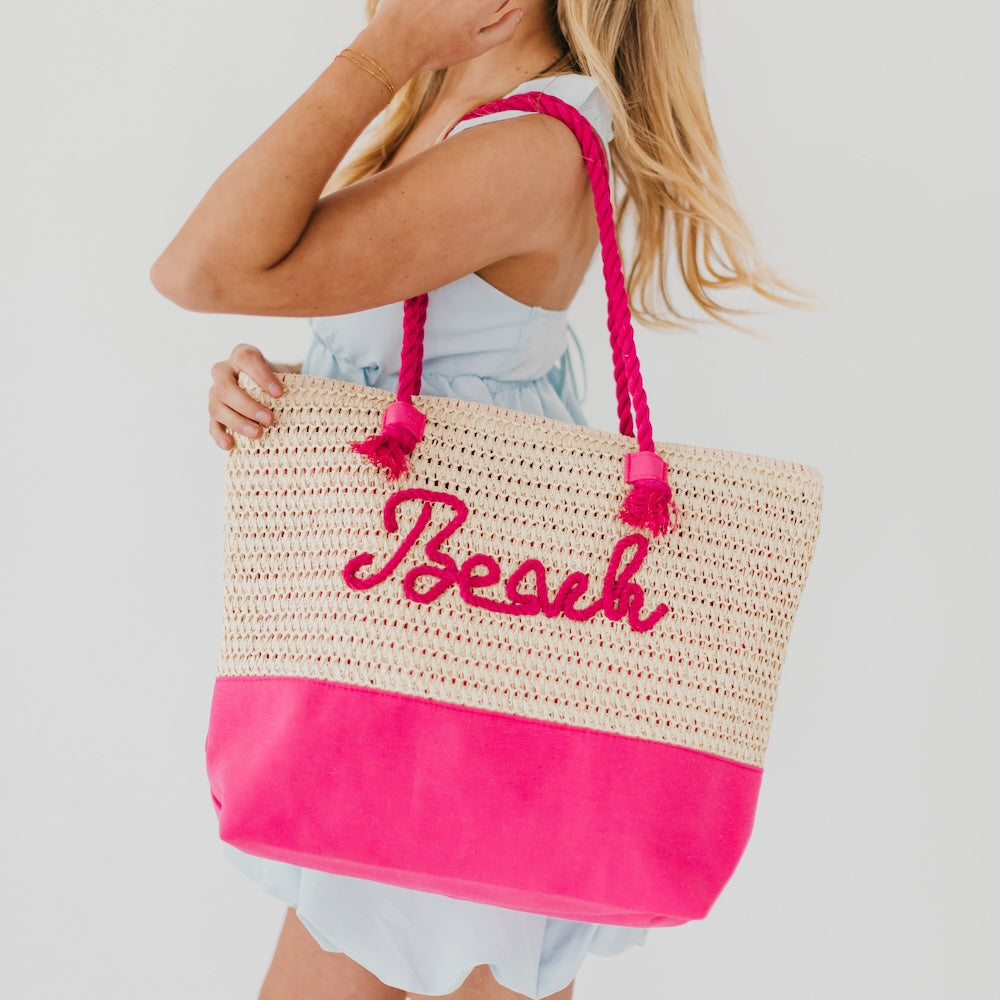 Beach Bum Raffia Tote Bag from Pretty Simple