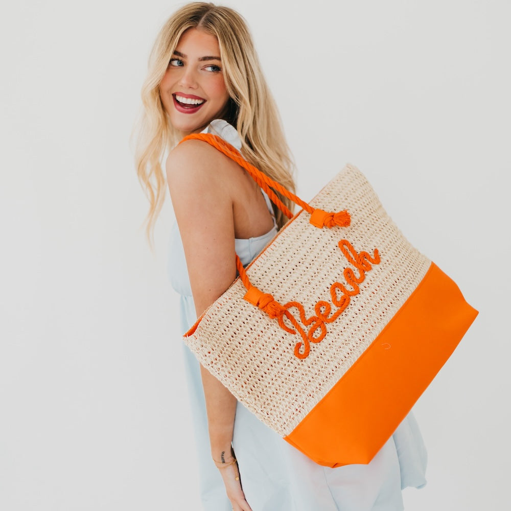 Beach Bum Raffia Tote Bag from Pretty Simple