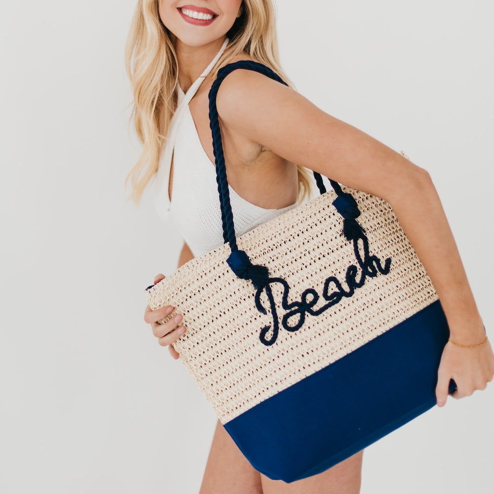 Beach Bum Raffia Tote Bag from Pretty Simple
