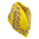 Beaded Leaf Cluster Knot Burnout Headband from Madeline Love