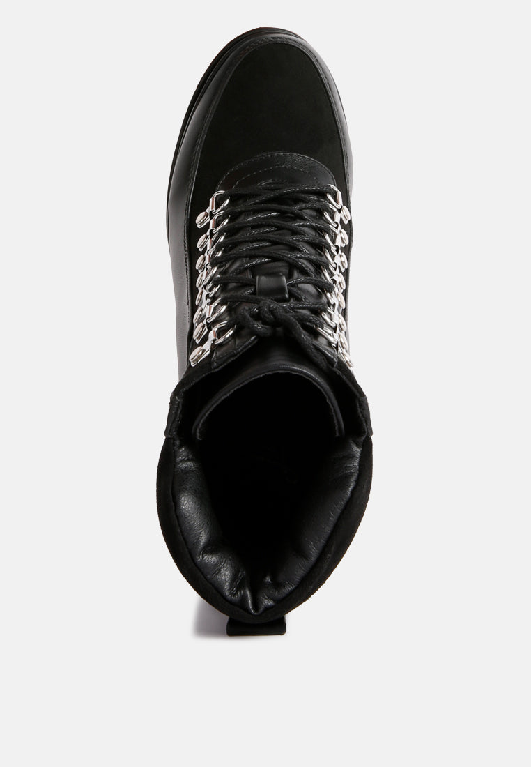 Beamer Faux Leather High Heeled Ankle Boots from London Rag International