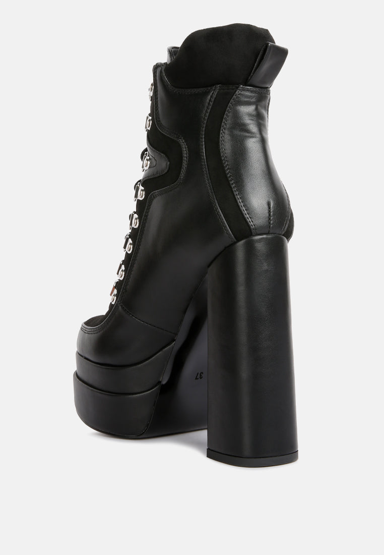 Beamer Faux Leather High Heeled Ankle Boots from London Rag International
