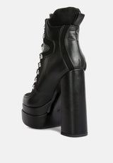 Beamer Faux Leather High Heeled Ankle Boots from London Rag International