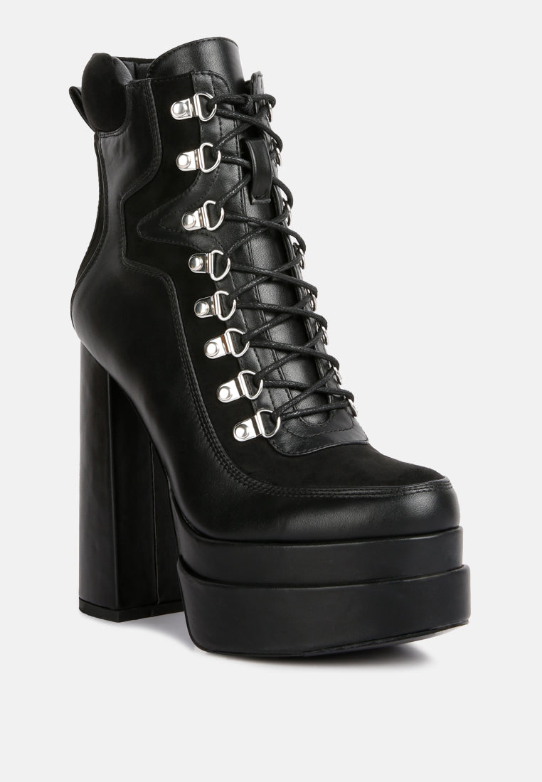 Beamer Faux Leather High Heeled Ankle Boots from London Rag International