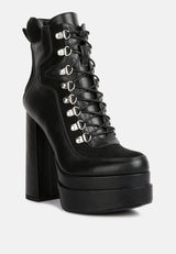 Beamer Faux Leather High Heeled Ankle Boots from London Rag International
