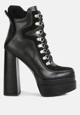 Beamer Faux Leather High Heeled Ankle Boots from London Rag International