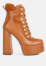 Beamer Faux Leather High Heeled Ankle Boots from London Rag International