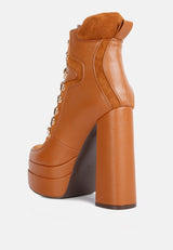 Beamer Faux Leather High Heeled Ankle Boots from London Rag International