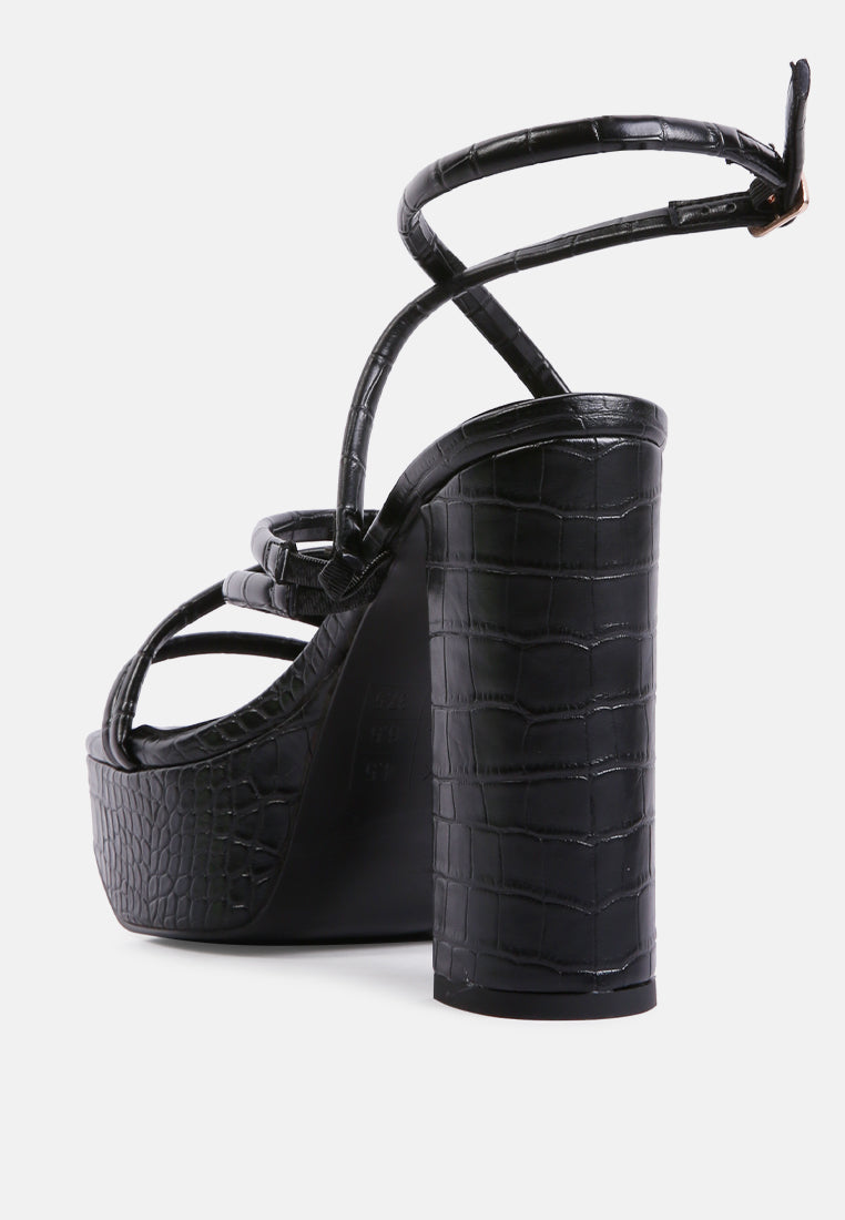 Beam Tips Strappy Chunky Platform High Heel Sandals from London Rag International