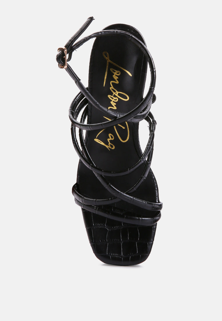 Beam Tips Strappy Chunky Platform High Heel Sandals from London Rag International
