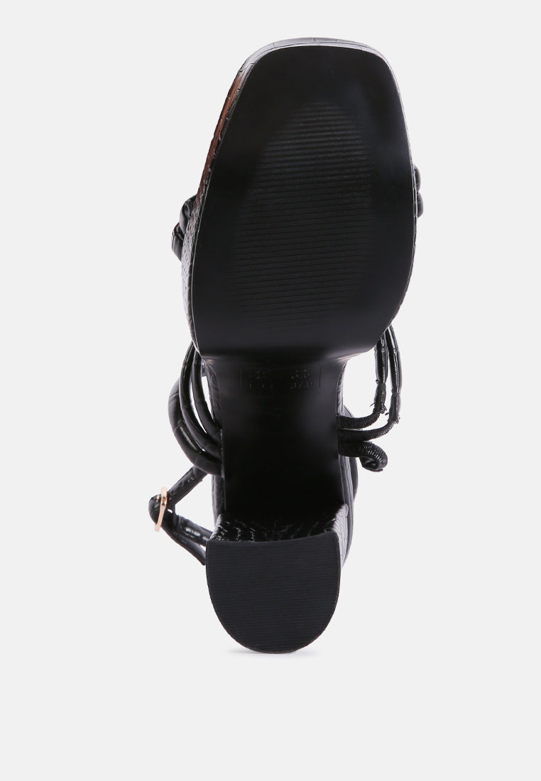 Beam Tips Strappy Chunky Platform High Heel Sandals from London Rag International