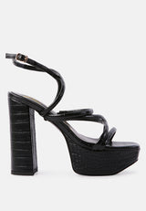 Beam Tips Strappy Chunky Platform High Heel Sandals from London Rag International