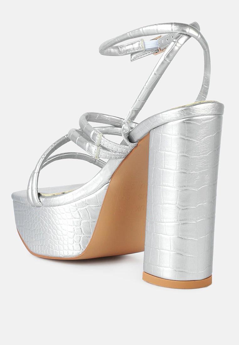 Beam Tips Strappy Chunky Platform High Heel Sandals from London Rag International