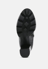 Beatriz Croc Print Block Heel Ankle Boots from London Rag International