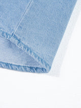 Beau Blue Denim Ruffle Flutter Sleeve Button-Up Top from MsDressly