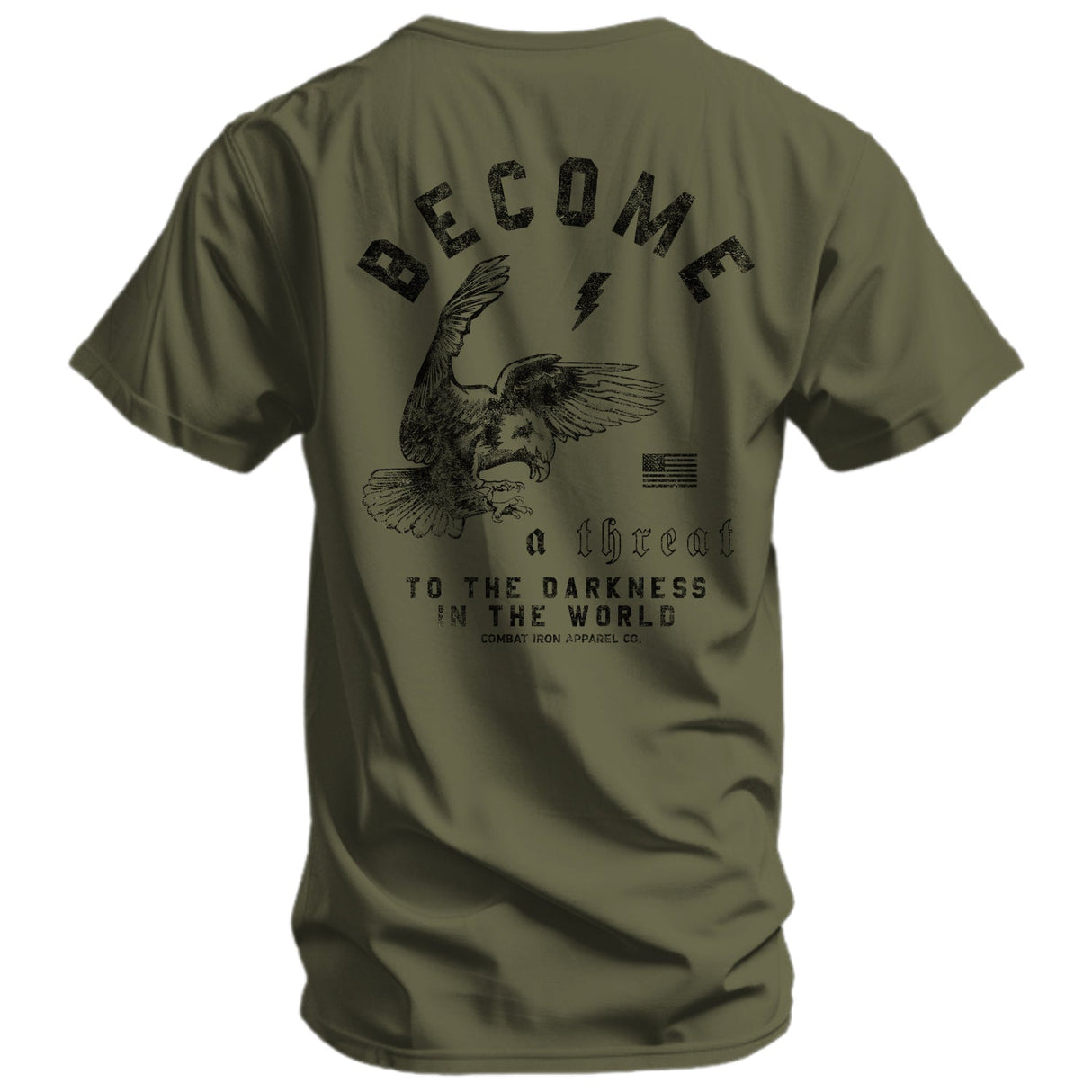 Become A Threat To The Darkness Men's T-Shirt from Combat Iron Apparel
