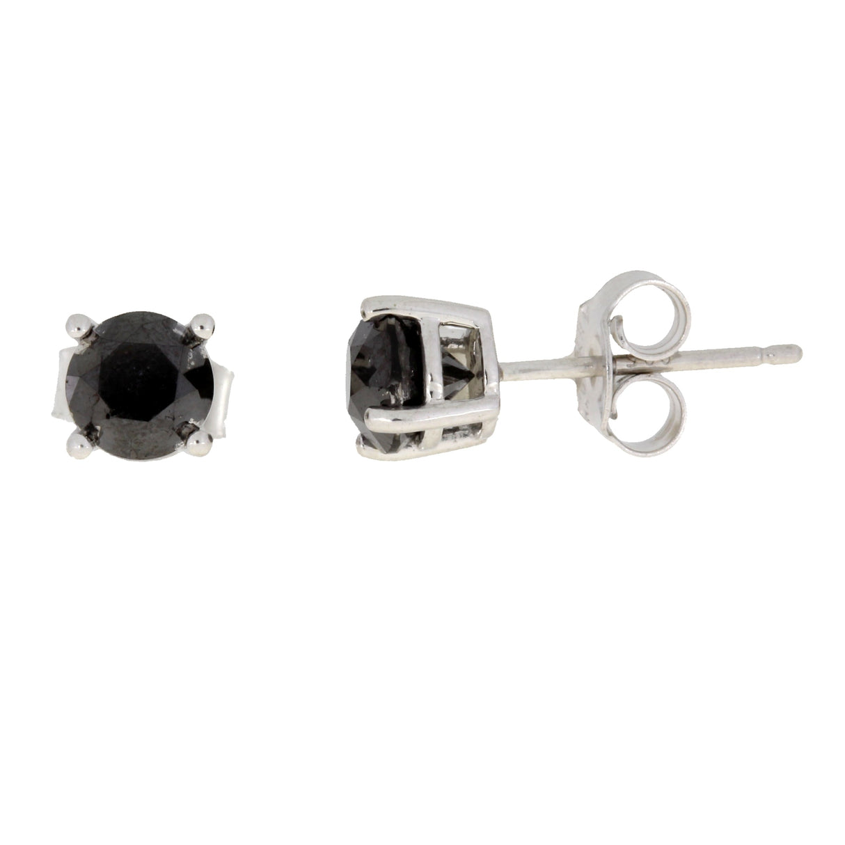 Black Diamond Stud Earrings Sterling Silver 1.50ct  from Bids.com