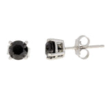 Black Diamond Stud Earrings Sterling Silver 1.50ct  from Bids.com