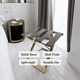 Arapaho-Foldable Metal Luggage Rack with Genuie Leather from VITAHOME DESIGN LLC