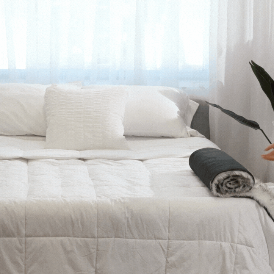 PupProtector™ Waterproof Bed Runner - White with Brown Accents from Paw.com