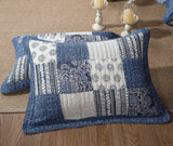 DaDa Bedding Bohemian Denim Blue Elegance Patchwork Cotton Bedspread Set (JHW-660) from DaDalogy Bedding Collection