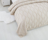 DaDa Bedding Soft Charming French Country Ruffles Quilted Cotton Bedspread Set - Ivory Cream Tan (JHW873) from DaDalogy Bedding Collection