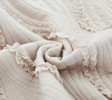 DaDa Bedding Soft Charming French Country Ruffles Quilted Cotton Bedspread Set - Ivory Cream Tan (JHW873) from DaDalogy Bedding Collection